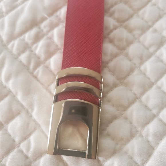 WHBM Red Leather Belt with Elastic Insert - Picture 2 of 4